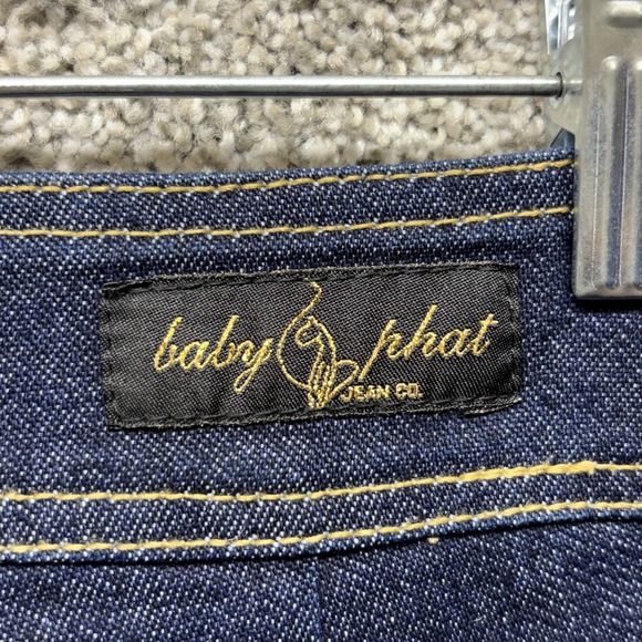Vintage Y2K Baby Phat 13 34x32 Jeans Flare LaceUp Gold Chain ZipUp USA Made RARE - Picture 12 of 16